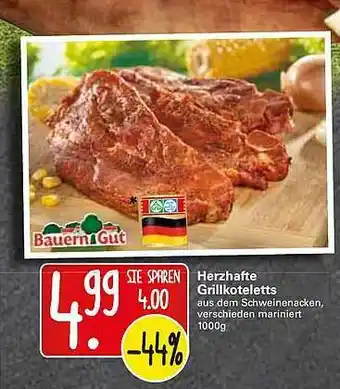 WEZ Bauern Gut Herzhafte Grillkoteletts 1000g Angebot