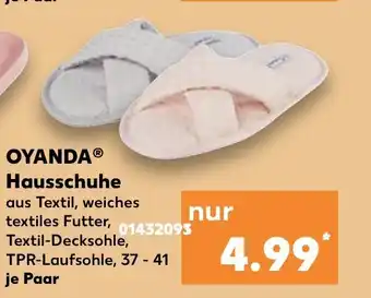 Kaufland Oyanda Hausschuhe 37-41 Angebot