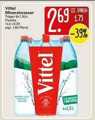 WEZ Vittel Mineralwasser 6x1,5L Angebot