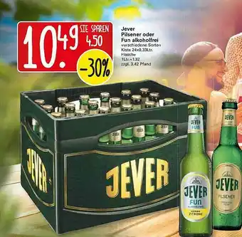 WEZ Jever Pilsener Oder Fun Alkoholfrei 24x0,33L Angebot