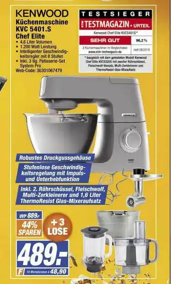 expert Octomedia Kenwood Küchenmaschine Kvc 5401.s Chef Elite Angebot