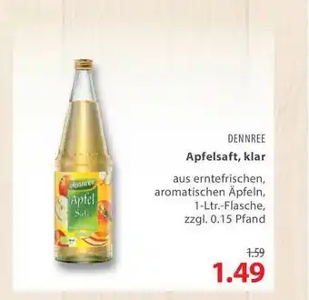 basic Dennree Apfelsaft, Klar 1L Angebot