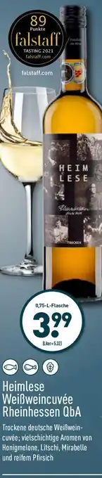 Aldi Nord Heimlese Weißweincuvee Rheinhessen QbA 0,75L Angebot