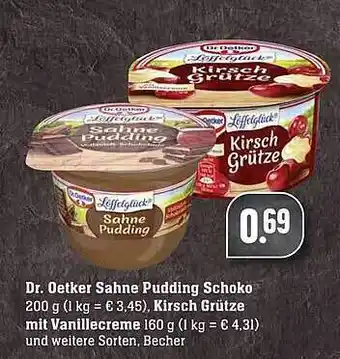 Scheck-in-Center Dr. oetker sahne pudding schoko, kirsch grütze mit vanillecreme Angebot