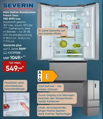 Galeria Severin Kühl Gefrier Kombination French Door FRD 8993 Inox Angebot