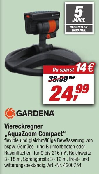 toom Baumarkt Gardena Viereckregner ,,AquaZoom Compact" Angebot