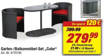 toom Baumarkt Garten/Balkonmöbel Set ,,Cube" Angebot