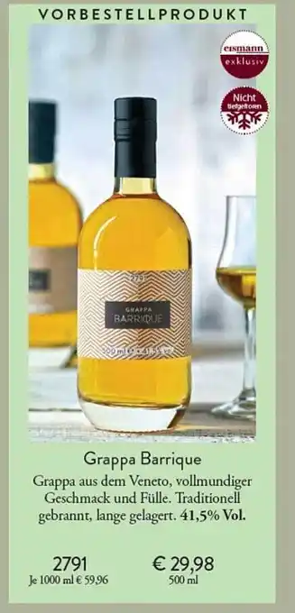 Eismann Grappa barrique Angebot