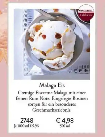 Eismann Malaga eis Angebot