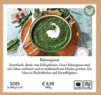 Eismann Rahmspinat Angebot