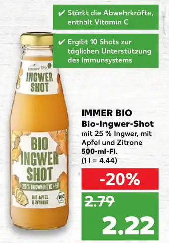 Kaufland Immer Bio Ingwer Shot 500ml Angebot