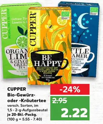 Kaufland Cupper Bio Gewürz oder Kräutertee 20 Btl. Angebot