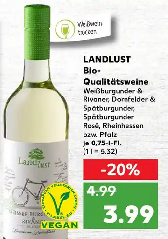 Kaufland Landlust Bio Qualitätsweine 0,75L Angebot