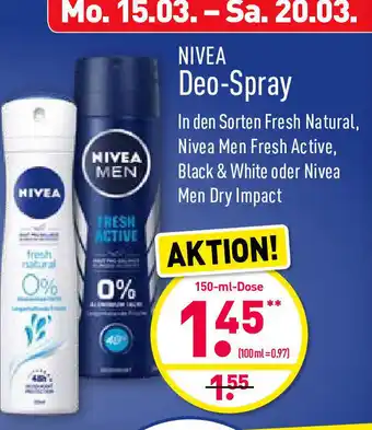 Aldi Nord Nivea Deo Spray 150ml Angebot