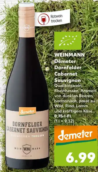 Kaufland Weinmann Demeter Dornfelder Cabernet Sauvignon 0,75L Angebot