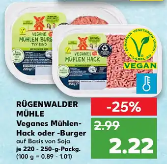 Kaufland Rügenwalder Mühle Veganes Mühlen Hack oder Burger 220-250g Angebot