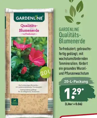 Aldi Nord Gardenline Qualitäts Blumenerde 20L Angebot