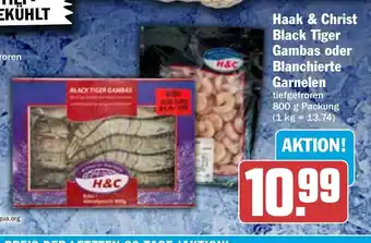 Hit Haak & Christ Black Tiger Gambas o. Blanchierte Garnelen 800g Angebot