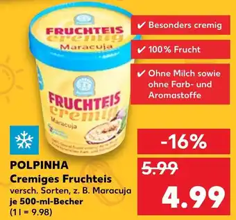 Kaufland Polphina Cremiges Fruchteis 500ml Becher Angebot