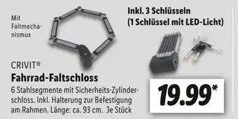 Lidl Crivit fahrrad-faltschloss Angebot