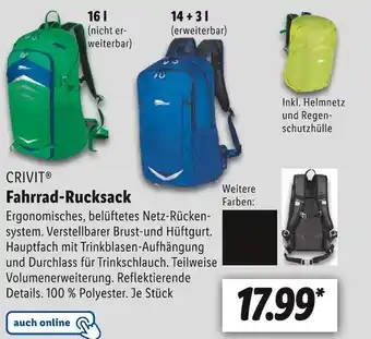 Lidl Crivit fahrrad-rucksack Angebot