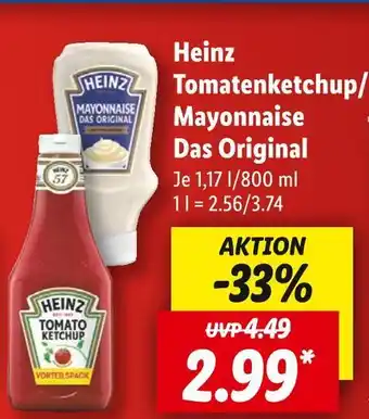 Lidl Heinz tomaten ketchup/mayonnaise Angebot