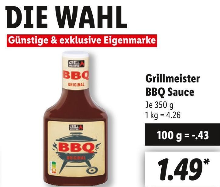 Grillmeister bbq sauce Angebot bei Lidl