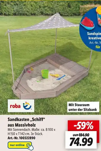 Lidl Roba sandkasten „schiff“ aus massivholz Angebot