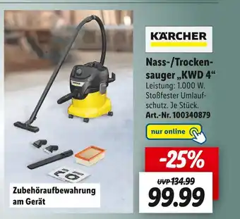 Lidl Kärcher nass-/trockensauger „kwd 4“ Angebot