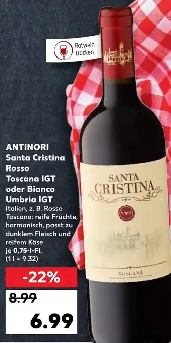 Kaufland Antinori Santa Cristina Rosso Toscana IGT oder Bianco Umbria IGT 0,75l Angebot