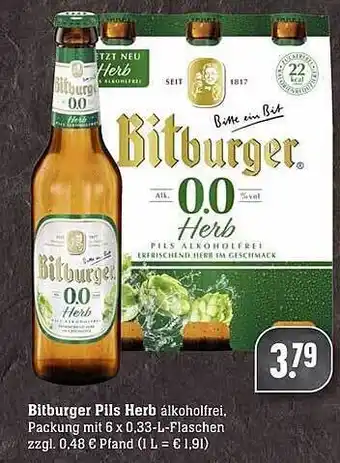 Scheck-in-Center Bitburger pils herb Angebot