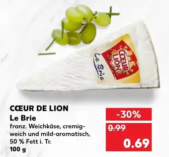 Kaufland Coer De Lion Le Brie 100g Angebot