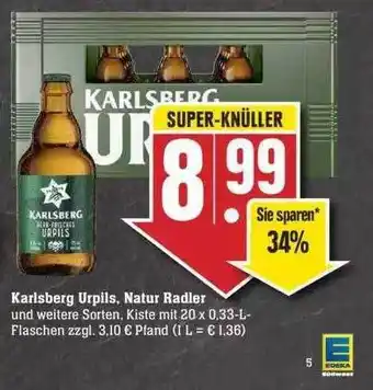 Edeka Karlsberg urpils, natur radler Angebot