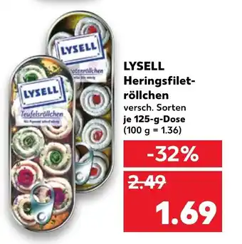 Kaufland Lysell Heringsfiletröllchen 125g Angebot