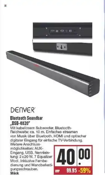 Edeka Denver bleutooth soundbar „dsb-4020“ Angebot