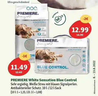 Fressnapf Premiere white sensation blue control Angebot