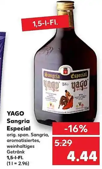 Kaufland Yago sangria especial Angebot