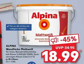 Kaufland Alpina wandfarbe mattweiß Angebot