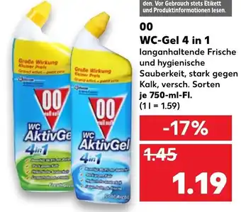 Kaufland 00 WC Gel 4 in 1 750ml Angebot