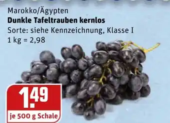 REWE Dunkle Tafeltrauben kernlos 500g Angebot