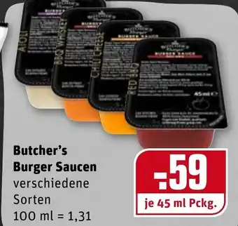 REWE Butcher's Burger Saucen 45ml Angebot