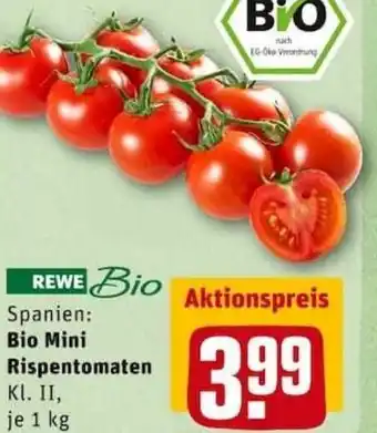 REWE City Rewe Bio Mini Rispentomaten 1kg Angebot