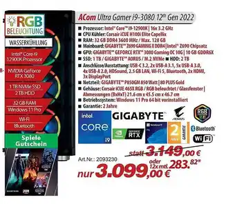 ACom PC Acom ultra gamer i9-3080 12th gen 2022 Angebot