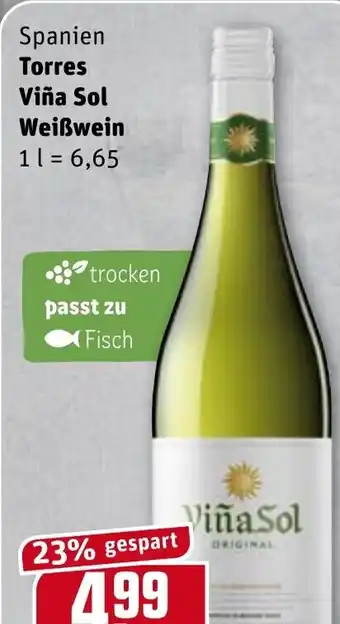 REWE Spanien Torres Viña Sol Weißwein 0,75L Angebot