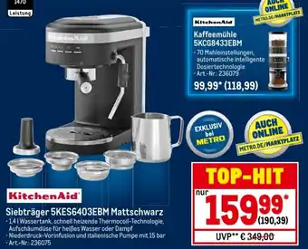METRO KitchenAid Siebträger 5KES6403EBM Mattschwarz Angebot