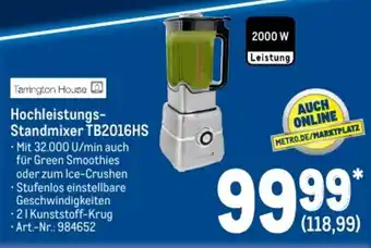 METRO Tarrington House Hochleistungs Standmixer TB2016HS Angebot