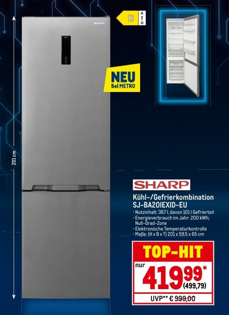 Verwunderlich Sharp Kuhl Gefrierkombination Fotos