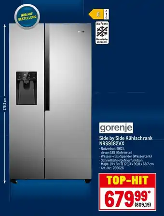 METRO Gorenje Side by Side Kühlschrank NRS9182VX Angebot