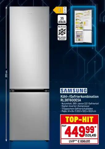 METRO Samsung Kühl Gefrierkombination RL38T600ESA Angebot