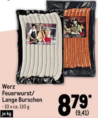 METRO Werz Feuerwurst/Lange Burschen 10 x ca. 110 g Angebot